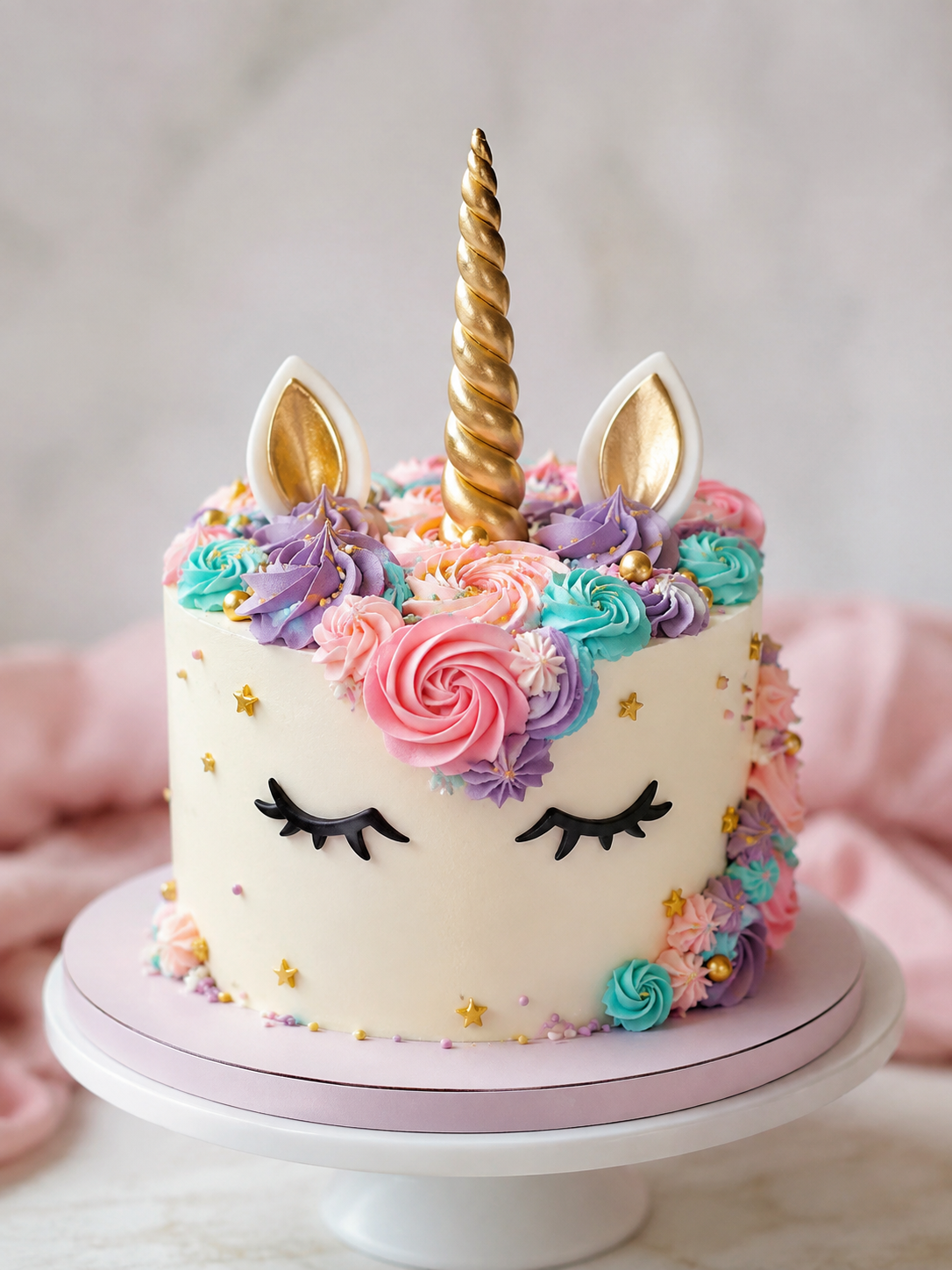 Unicorn themed birthday cake