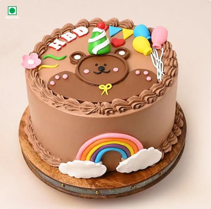 Classic birthday cake with creamy frosting and colorful decorations